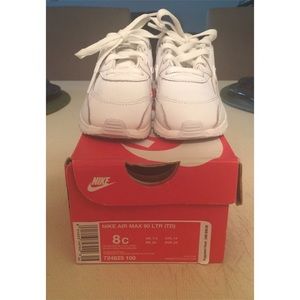 White name brand Nike Shoes ( Toddler size 8)