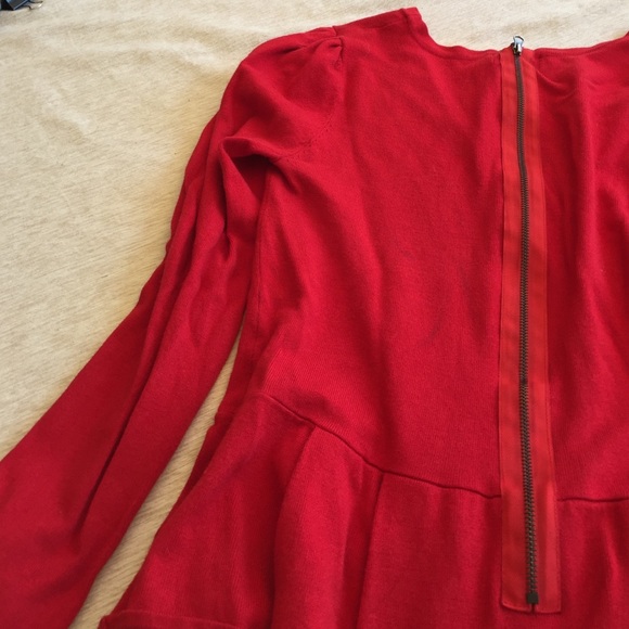 Red peplum sweater - Picture 2 of 3