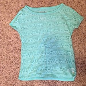 Teal lace t-shirt