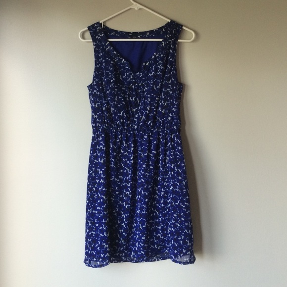 Royal blue and black dress
