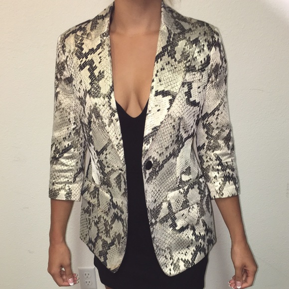 Bebe snakeskin print blazer