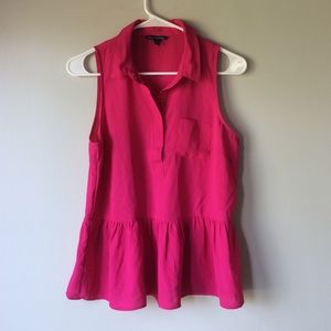 American Eagle hot pink peplum top