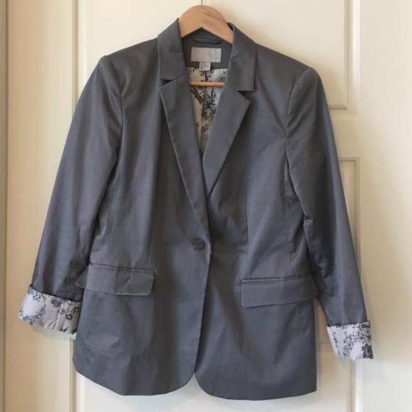 H&M Grey blazer with floral lining