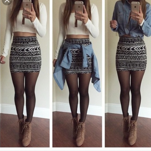 Aztec Print Skirt - Picture 2 of 3