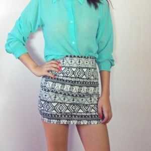 Aztec Print Skirt