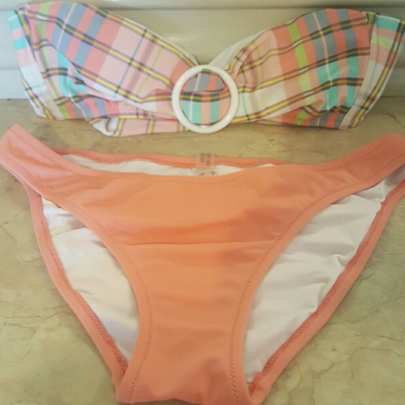Victoria Secret coral checkered bikini
