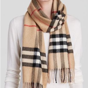 Burberry | Metallic Giant Check Cashmere Scarf