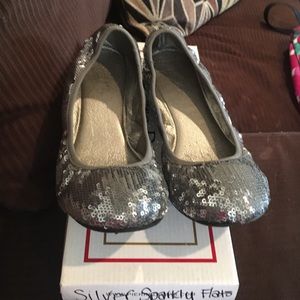 Dark Gray Sparkly Flats