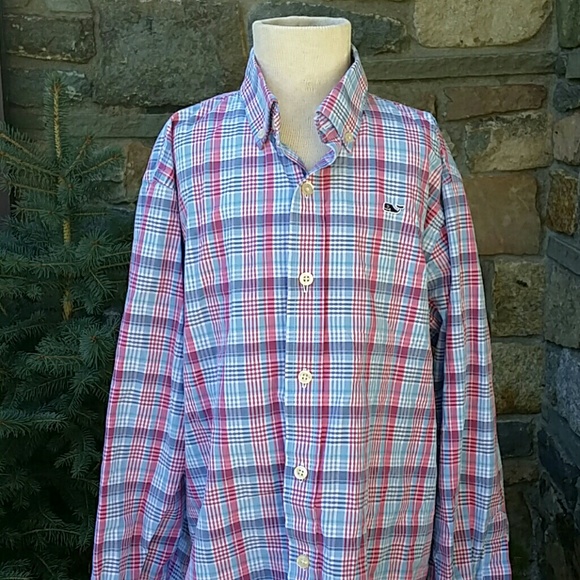Boys Vineyard Vines whale shirt medium 12-14