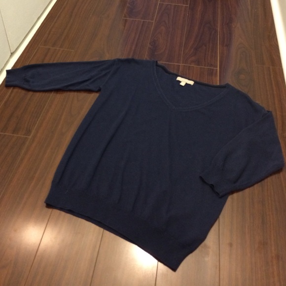 Banana Republic Navy Blue V-Neck Sweater