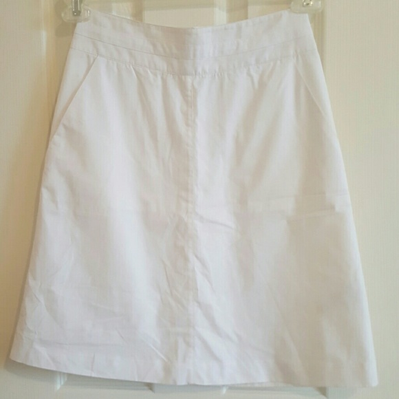 H&M White A-line skirt