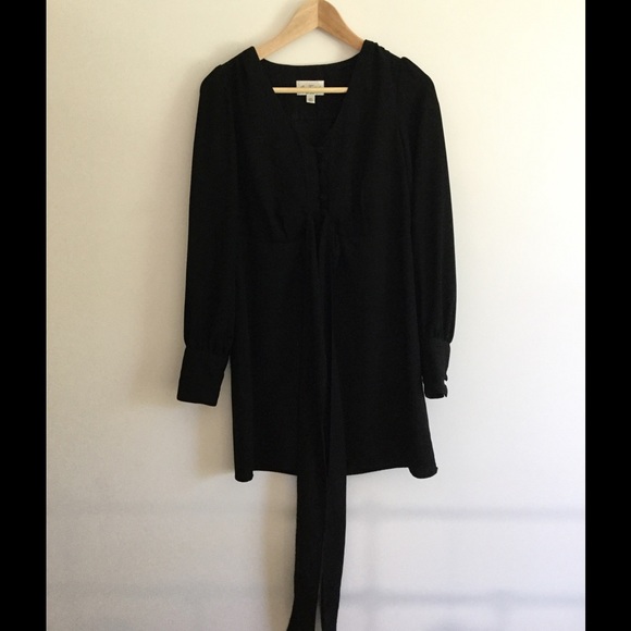 Black dress with attached belt