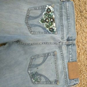 Hollister RARE super cute beaded bootcut jeans