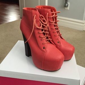 Coral Platform Heeled Booties