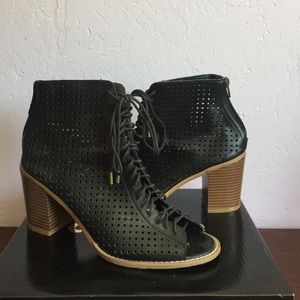 Open toe ankle boots