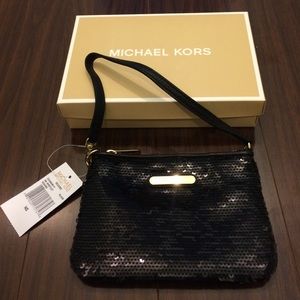 Michael Kors Black Sequin Wristlet
