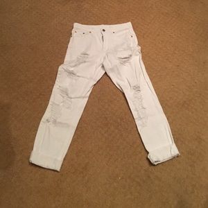 White, size small distressed denim