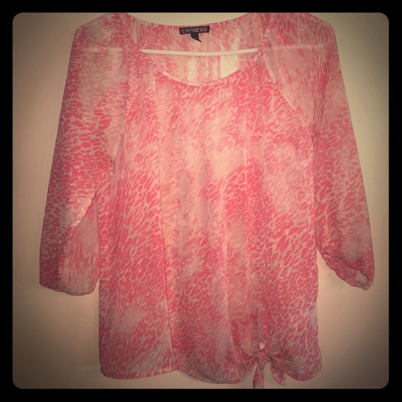 Express Flowy Pink Cheetah Print Top - Picture 1 of 4