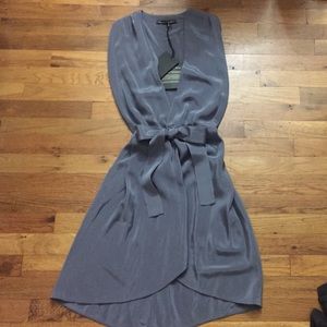 NWT Balenciaga blue gray silk dress in Size 8