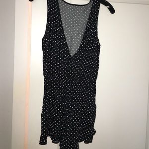 Polka dot ruffle romper