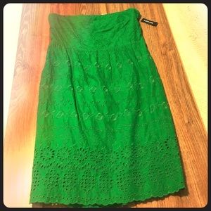 Green Strapless dress NWT