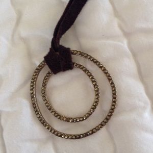 Marcasite  Pendet with leather strap