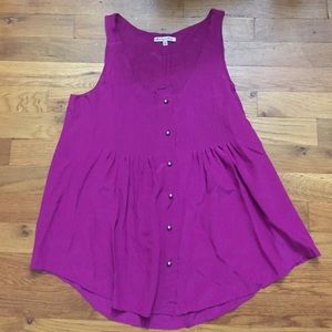 Madewell fuschia silk top in Size XS.