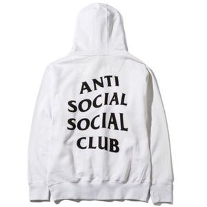 Antisocial social club white hoodie