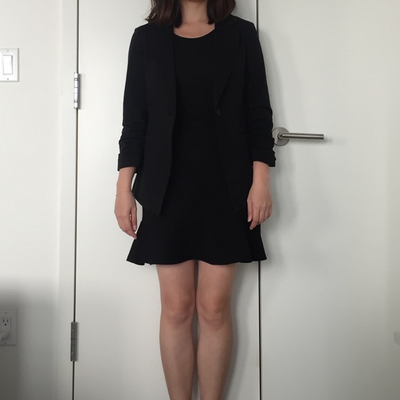 Modern cutting black cotton blazer