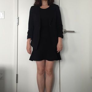 Modern cutting black cotton blazer