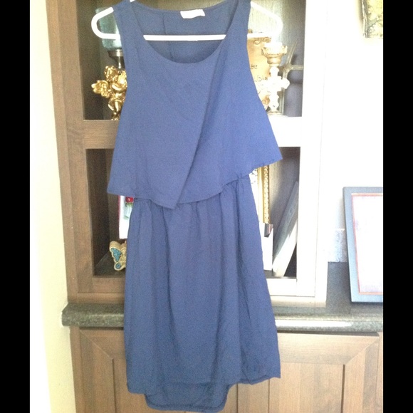 Navy Blue Open Back Dress
