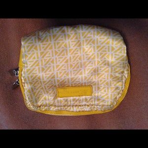 Yellow print Anne Klein makeup bag