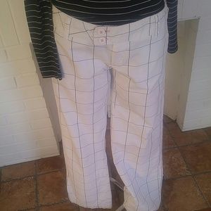 Hurley black and white checked trousers
