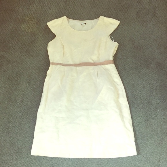 Jcrew cream linen dress