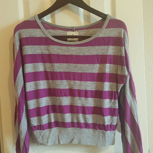 Long sleeve purple and gray comfortable tunic