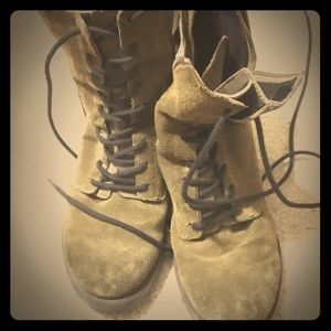 Green combat boots