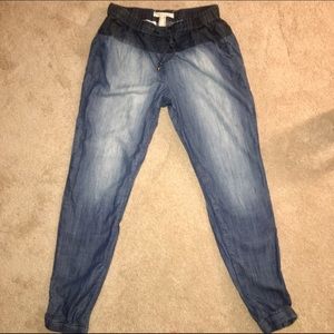 Colorblock Denim Joggers