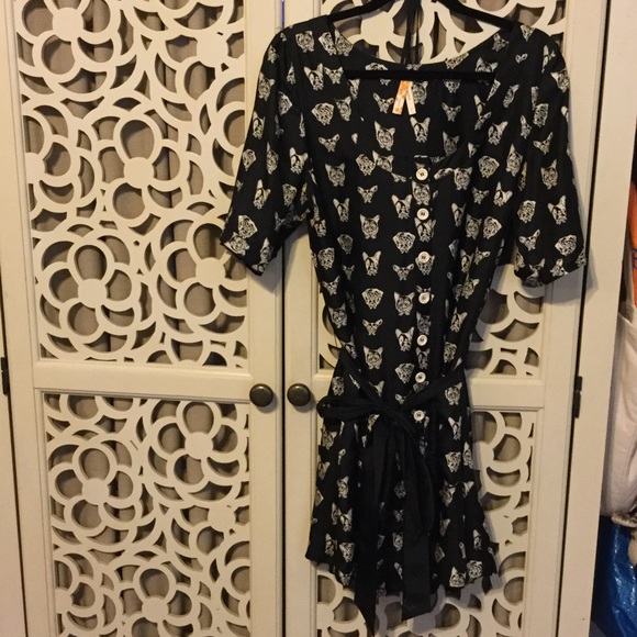 Anthropologie Maeve Cavorting Canines Dress L