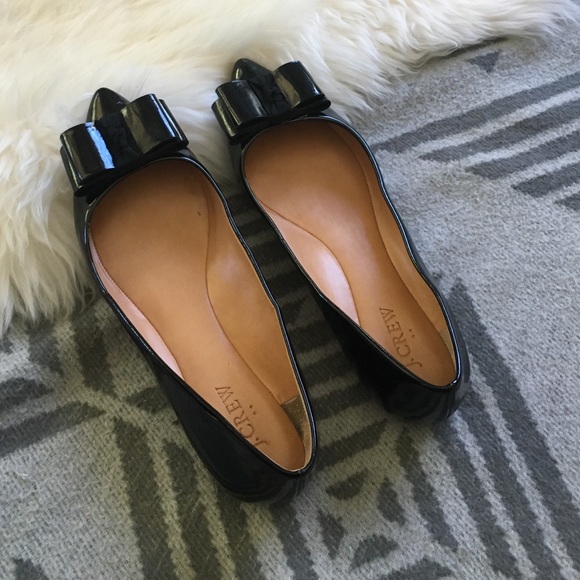 Bow Leather J Crew Flats
