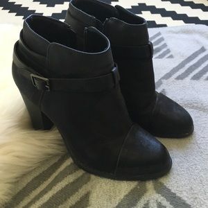 Vegan Leather Buckle Booties
