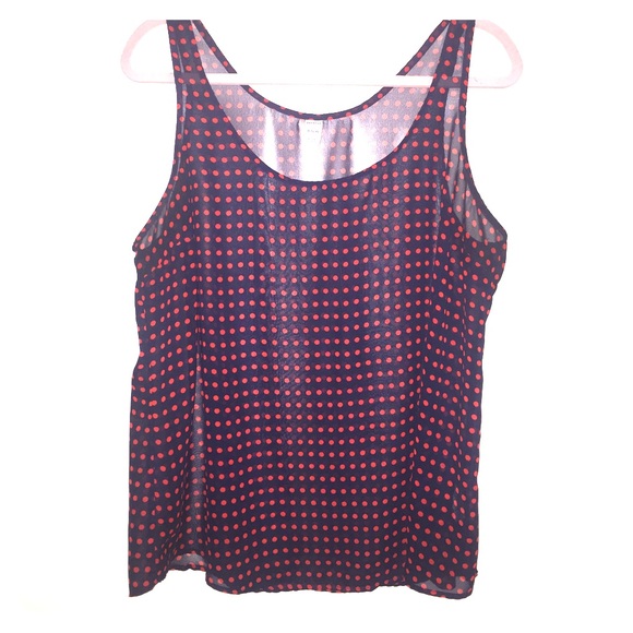 Old Navy - Blue w/Red Polka Dots Sheer Tank