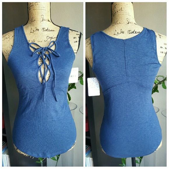 Free People Ribbed Lace Up Tank - Picture 3 of 3