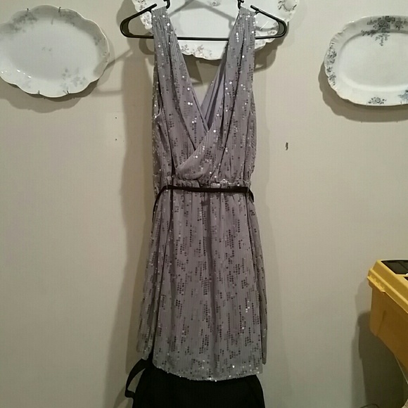 Grey sequined dress