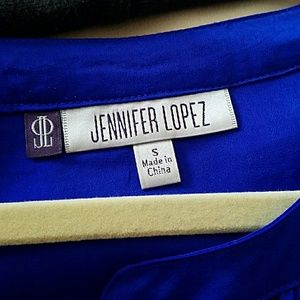 Jennifer Lopez Tops - Jennifer Lopez blue silk like top Jennifer Lopez Tops - Jennifer Lopez blue silk like top