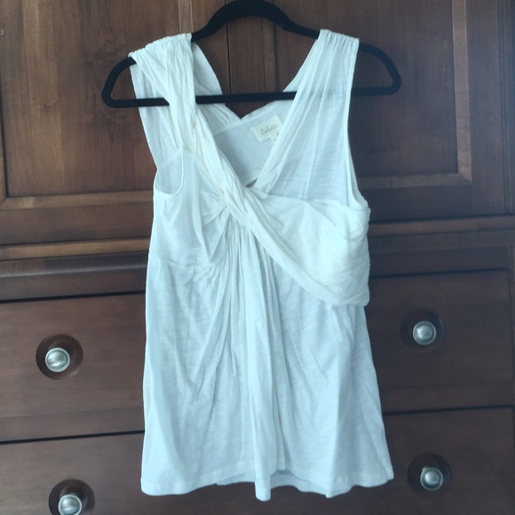 Anthropologie Asymmetrical Cream Tank Size Small