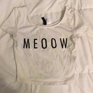H&M "MEOOW" cropped tee