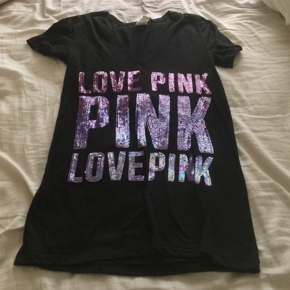 Victoria secret Black & purple sparkle tee