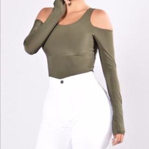 Fashion Nova Body Suit-Olive