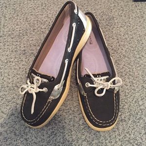 Black and Silver Sperrys