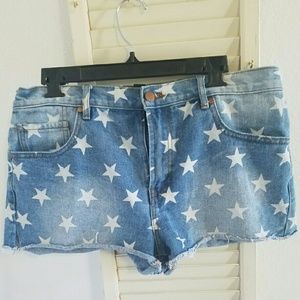 High waisted star shorts